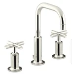 Kohler Purist K-14406-3-SN Widespread Bathroom Sink Faucet Polished Nickel Box. Fixed Price $528.00.