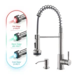 Kitchen Faucet Single Hole Pull Down Sprayer Led Brushed Nickel GM-1053N Gimili. Fixed Price $154.99.