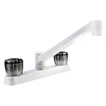 Dura Plastic White High Arc Kitchen Faucet Smoked Knobs Handles. Fixed Price $38.04.