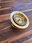 Open Box Signature Hardware Disposal Flange Strainer Brushed Gold #SHDF130BG. Fixed Price $20.00.