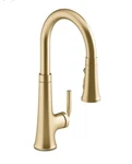 Kohler Tone K-23764-2MB Pullout Spray Kitchen Faucet Moderne Brushed Brass New. Fixed Price $398.00.