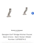 Georgian Era Perrin & Rowe Deck Unions For Bridge Faucet Satin Nickel. Fixed Price $400.00.