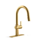 Kohler Clarus Pull-down Kitchen Faucet Single Handle Brushed Moderne Brass. Fixed Price $153.25.