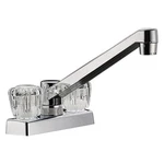 Dura Plastic Chrome Polished High Rise Kitchen Faucet W Knobs Handles. Fixed Price $37.89.
