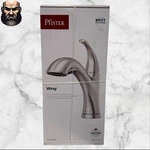 Pfister Wray Single-handle Pull-out Kitchen Faucet W/ Deckplate, Stainless Steel. Fixed Price $57.99.
