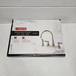 Delta Foundations 2-HANDLE Standard Kitchen Faucet W/ Side Sprayer Stainless. Fixed Price $47.77.