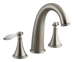 Kohler Finial K-T314-4P-BN Brushed Nickel/ceramic Handles Roman Tub Faucet. Fixed Price $619.95.