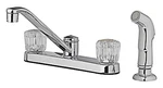 Kitchen Faucet With Side Spray, Acrylic Handles, Chrome - 242105. Fixed Price $86.22.