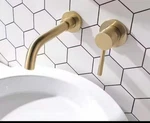 Proox Single-handle Wall Mount Brushed Gold Bathroom Faucet B1904-BG. Fixed Price $69.99.