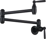 Black Pot Filler, Modern Faucet Wall Mount 2 Handle With Double Join. Fixed Price $135.52.