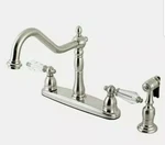 Kingston Brass KB1758WLLBS 8" Centerset Kitchen Faucet With Sprayer 8-5.... Fixed Price $239.99.