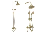 Bwe Double Handle 3-SPRAY Shower Faucet 2.5 Gpm In Brushed Gold. Fixed Price $179.00.