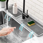24'' Longer Faucet Mat For Kitchen Sink Splash Guard 7 Slope Fast Self-draining. Fixed Price $16.61.