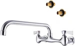Polished Chrome Utility Sink Faucet With 12" Swivel Spout. Fixed Price $116.99.