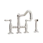 Rohl 118147 Country Kitchen Three Leg Bridge Faucet With Metal Levers Sidespray. Fixed Price $1322.67.