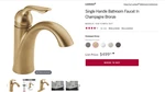 Delta 538-CZMPU-DST Lahara Single Handle Bathroom Faucet Pop-up Champagne Bronze. Fixed Price $149.99.
