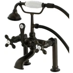 Kingston Brass AE109T5 Deck Mount Clawfoot Tub Faucet, Bronze. Fixed Price $524.97.