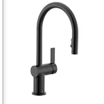 Moen 7622BL Cia Matte Black Pulldown Kitchen Faucet 1-HANDLE High Arc, 1.5 Gpm. Fixed Price $446.33.