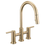 Delta Nicoli 39876LF-CZ Pull-down Bridge Kitchen Faucet Champagne Bronze. Fixed Price $709.00.