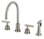 Kingston Brass Manhattan 1.8 Gpm Widespread Kitchen KS8728CMLBS, Brushed Nickel. Fixed Price $299.00.
