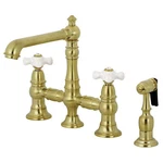 Kingston Brass KS7277PXBS English Country 8-INCH Bridge Kitchen Faucet With Spra. Fixed Price $736.25.
