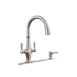 Kohler Pannier Two-handle Pull Down Sprayer Kitchen Faucet Vibrant Stainless. Fixed Price $199.95.
