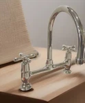Lefroy Brooks Bathroom Faucet 8 In Double Handle High-arc Cross Bridge 2 Hole. Fixed Price $570.00.