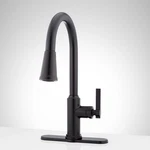Signature Hardware Greyfield Single Hole Pull Down Kitchen Faucet Brushed Gold. Fixed Price $171.00.