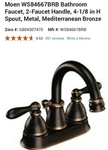 Moen CA84667BRB Double Handle Centerset Bathroom. Fixed Price $110.00.