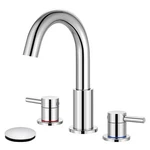 Aklfgn 8 In. Widespread 2-HANDLE Bathroom Faucet Polished Chrome. Fixed Price $34.99.