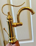 Santec Designer Vogue Polished Brass Bathroom Faucet W/pop-up Drain:open Box. Fixed Price $259.95.