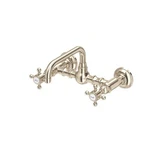 Rohl Acqui Wall Mount Lavatory Faucet Model #A1423XMSTN-2, Satin Nickel. Fixed Price $499.00.