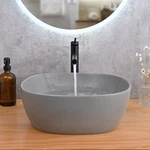 Aquaterior 16" Bathroom Ceramic Vessel Sink Countertop Bowl W/ Pop Up Drain Grey. Fixed Price $119.90.