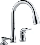 Delta 16970-SD-DST Kate Pullout Spray Kitchen Faucet Chrome. Fixed Price $329.00.