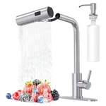Brushed Nickel Single Hole Kitchen Sink Faucet With Pull Down Sprayer Han. Fixed Price $41.56.