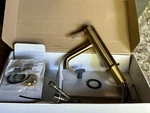 Axor One 70 48001 Single Hole Bathroom Faucet Less Drain Assembly - Brushed Gold. Fixed Price $499.00.