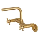 Kingston Brass Concord 8-INCH Adjustable Center Wall Mount Kitchen Faucet, Satin. Fixed Price $317.65.