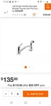 New! Kohler Jolt 30614-CP Kitchen Faucet Chrome. Fixed Price $90.00.