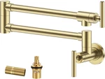 Forious Pot Filler Faucet Brushed Gold Solid Brass Wall Mount. Fixed Price $69.99.