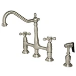 Kingston Brass Heritage Kitchen Faucet With Sprayer 8TO3BY4IN. Fixed Price $388.77.