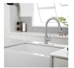Bwe 1-HANDLE Pull Down Sprayer Kitchen Faucet Commercial Sink. Fixed Price $43.00.