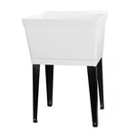 Tehila White 19 Gallon Utility Sink With Black Legs And P-trap 6502. Fixed Price $105.99.