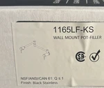 Delta 24" 1165LF-KS Wall Mounted Kitchen Pot Filler Faucet Black Stainless New. Fixed Price $473.10.