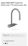 Hansgrohe Aquno Select M81 170 3JET - 73837XX. Fixed Price $800.00.