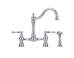 Franke FF7000A 3-HOLE Bridge Farmhouse Kitchen Sink Faucet Polished Chrome, New!. Fixed Price $909.99.