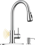 Wewe Brushed Nickel Touchless Motion Sensor Kitchen Faucet. Fixed Price $207.31.