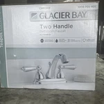 Glacier Bay Teapot Coll. Two Handle Bathroom Faucet, 4" Centerset, Chrome. Fixed Price $36.75.