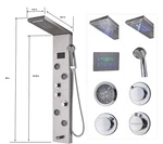 Rozin Stainless Steel Shower Panel Tower System, Led Rainfall Waterfall. Fixed Price $150.00.