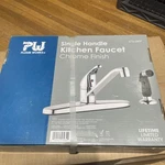 New Plumb Works Chrome Single Handle Kitchen Faucet W/ Optional SPRAY..673-6809. Fixed Price $38.24.