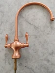 Waterworks Calais One Hole Gooseneck Kitchen Faucet, Metal Lever Handles. Fixed Price $575.00.